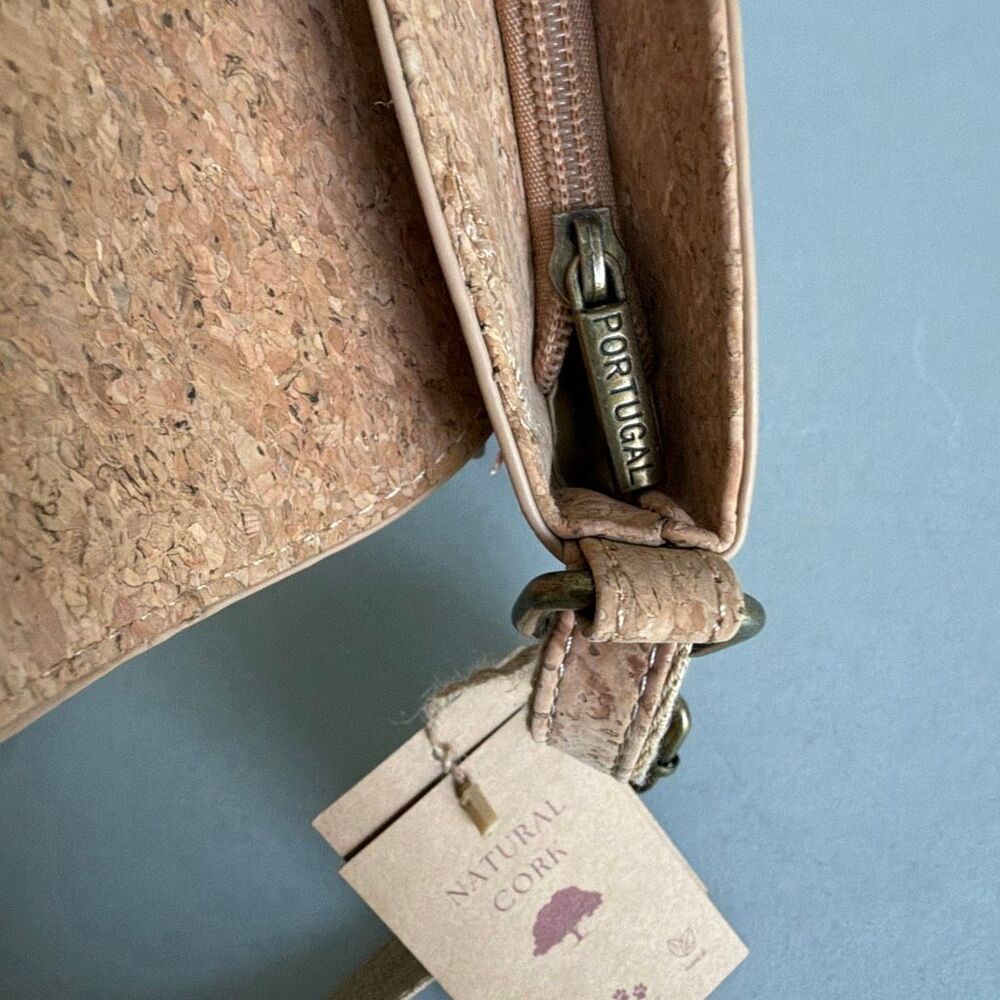 Natural Cork Crossbody Bag Portugal Boho Mandala Vegan Small Shoulder Purse New - Picture 10 of 13